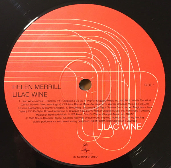 Helen Merrill : Lilac Wine (LP, Album)