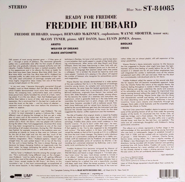 Freddie Hubbard : Ready For Freddie (LP, Album, RE, 180)
