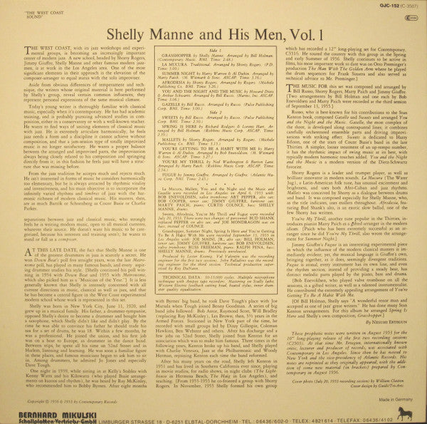Shelly Manne & His Men : Vol. 1: The West Coast Sound (LP, Album, RE)
