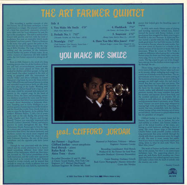 Art Farmer Quintet : You Make Me Smile (LP, Album)