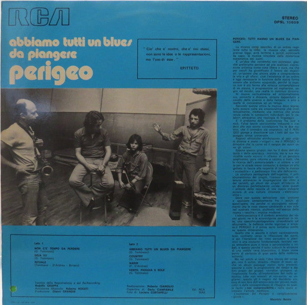 Perigeo : Abbiamo Tutti Un Blues Da Piangere (LP, Album, Gat)