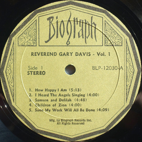 Reverend Gary Davis* : Volume 1 - New Blues And Gospel (LP, Album)