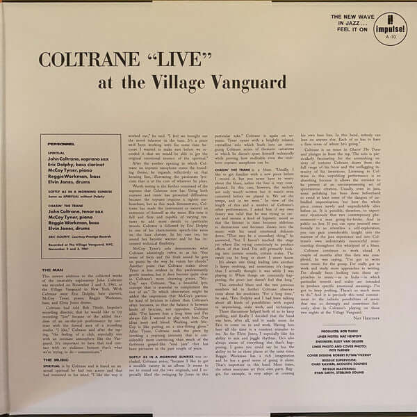 Coltrane* : "Live" At The Village Vanguard (LP, Album, RE, 180)