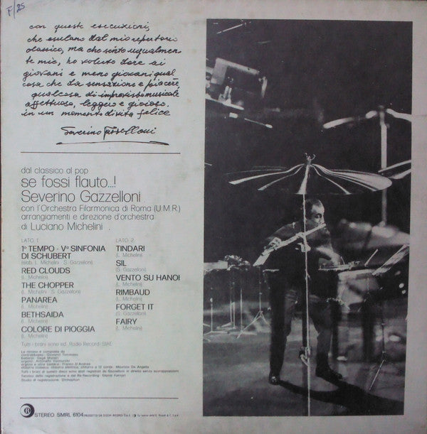 Severino Gazzelloni Con Orchestra Filarmonica Di Roma : Dal Classico Al Pop - Se Fossi Flauto...! (LP, Album)