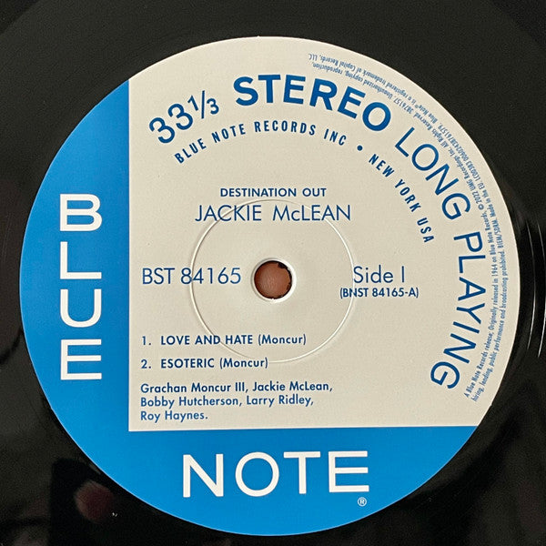 Jackie McLean : Destination... Out! (LP, Album, RE, 180)