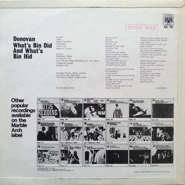 Donovan : What's Bin Did And What's Bin Hid (LP, Album, RE)