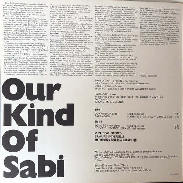 Eddy Louiss - John Surman - Daniel Humair : Our Kind Of Sabi (LP, Album)