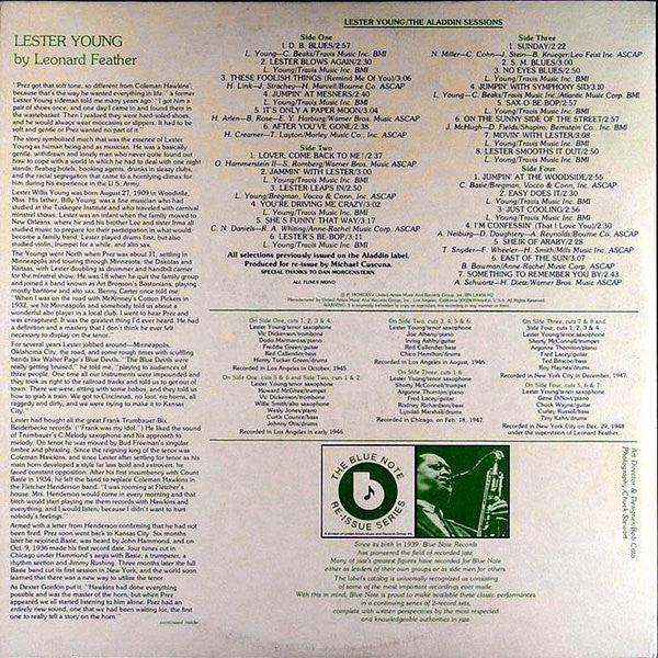 Lester Young : The Aladdin Sessions (2xLP, Comp, Mono)