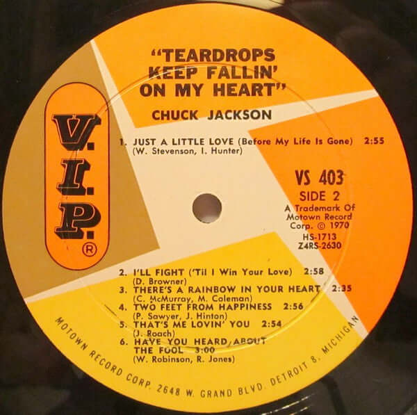 Chuck Jackson : Teardrops Keep Fallin' On My Heart (LP, Album)