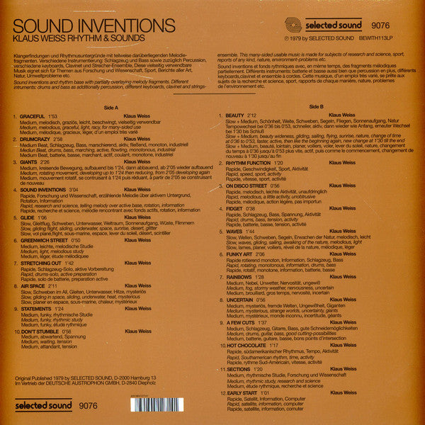 Klaus Weiss Rhythm & Sounds : Sound Inventions (LP, RE)