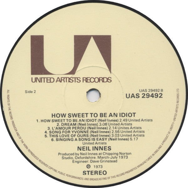 Neil Innes : How Sweet To Be An Idiot (LP, Album)