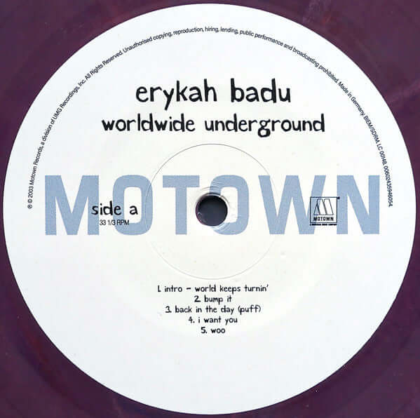 Erykah Badu : Worldwide Underground (LP, Album, Ltd, RE, Pur)
