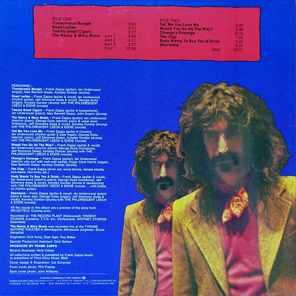 Frank Zappa : Chunga's Revenge (LP, Album, RE)