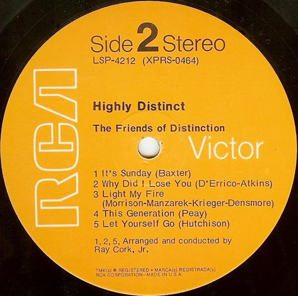 The Friends Of Distinction : Highly Distinct (LP, Album)