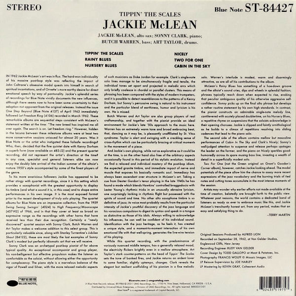 Jackie McLean : Tippin' The Scales (LP, Album, RE, 180)