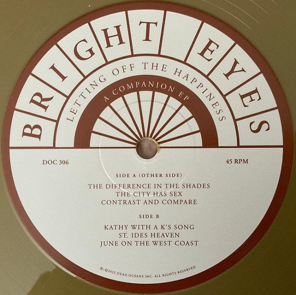 Bright Eyes : Letting Off The Happiness (A Companion) (12", EP, Ltd, Gol)