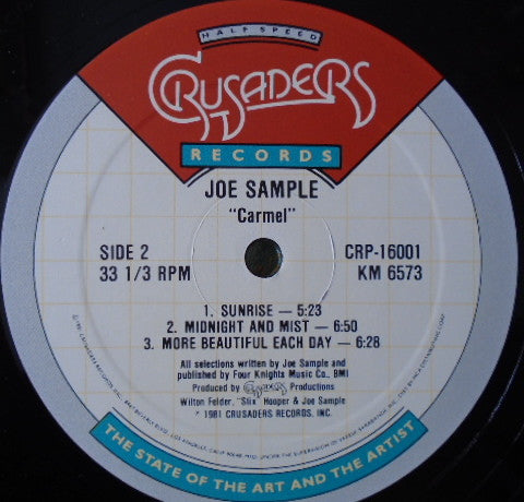 Joe Sample : Carmel (LP, Album, Hal)