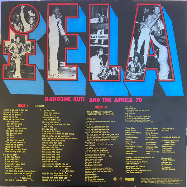 Fela* And The Africa 70* : Excuse O (LP, Album, RE)