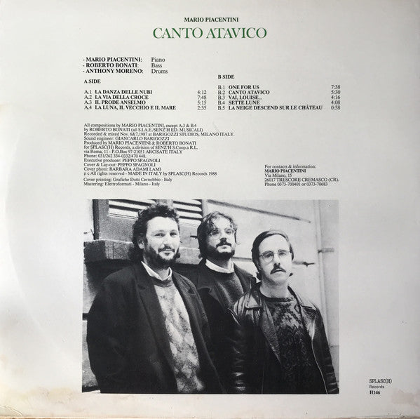 Mario Piacentini / Roberto Bonati / Tony Moreno : Canto Atavico (LP, Album)