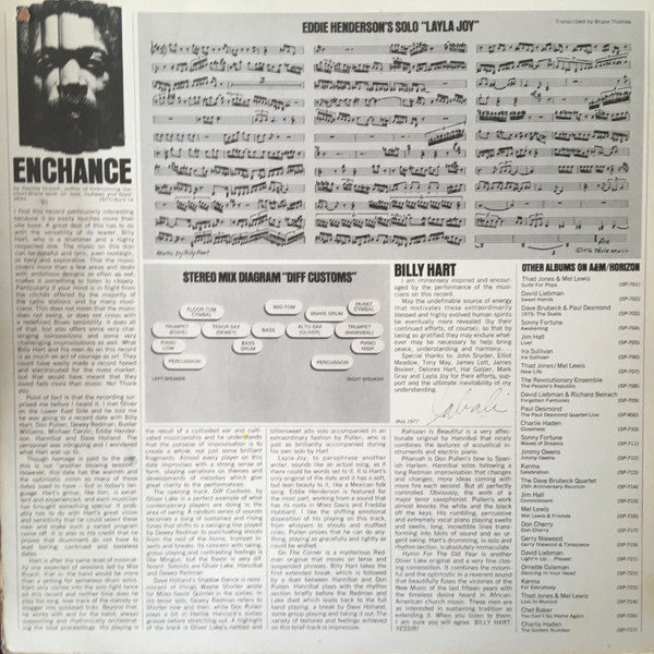 Billy Hart : Enchance (LP, Album)