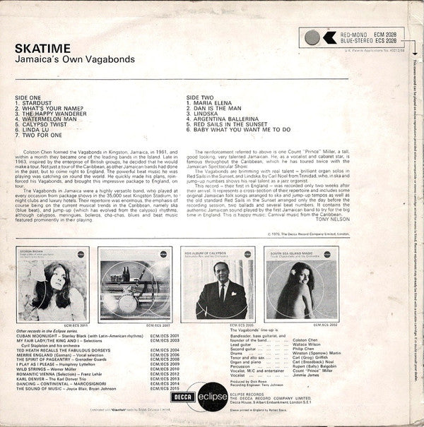 The Vagabonds (2) : Skatime (LP, Album, RE)