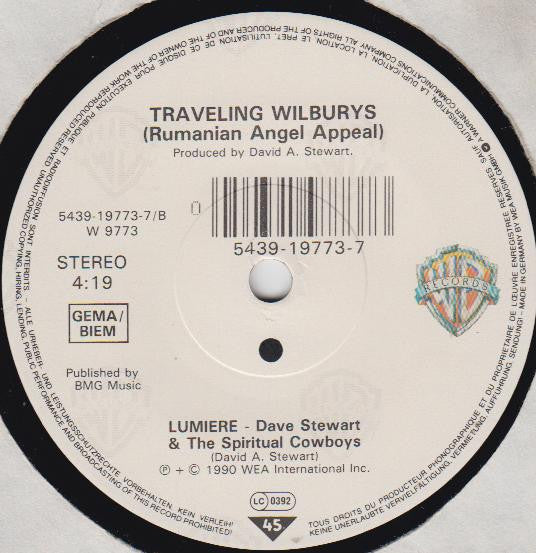 Traveling Wilburys : Nobody's Child (7", Sol)