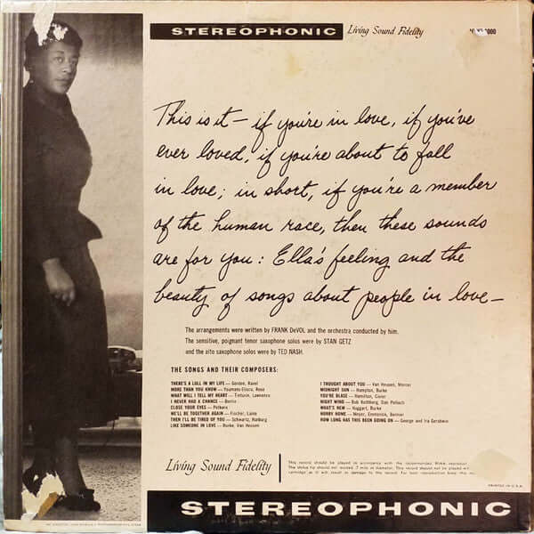 Ella Fitzgerald - Frank De Vol And His Orchestra : Like Someone In Love (LP)