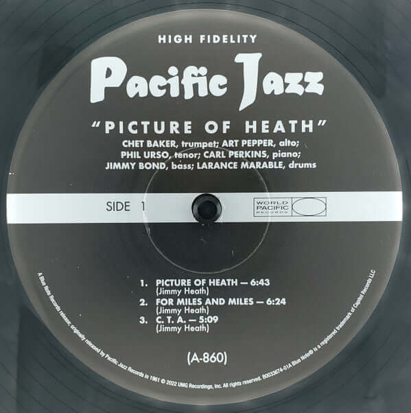 Chet Baker, Art Pepper, Phil Urso : Picture Of Heath (LP, Album, Mono, RE, 180)