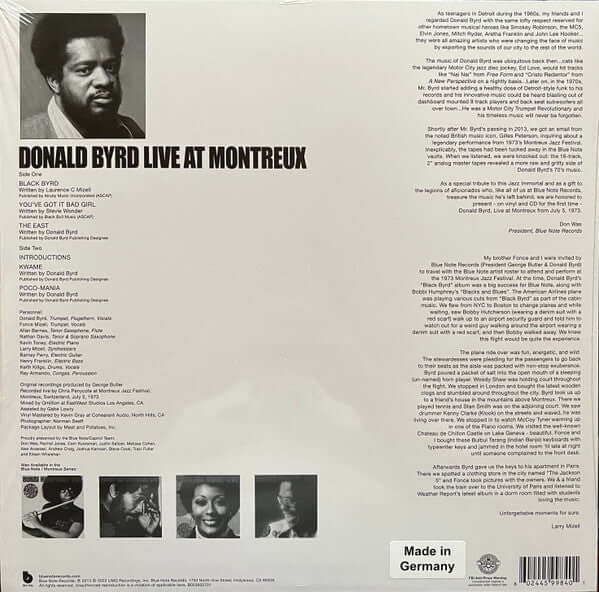 Donald Byrd : Cookin' With Blue Note At Montreux (LP, Album)