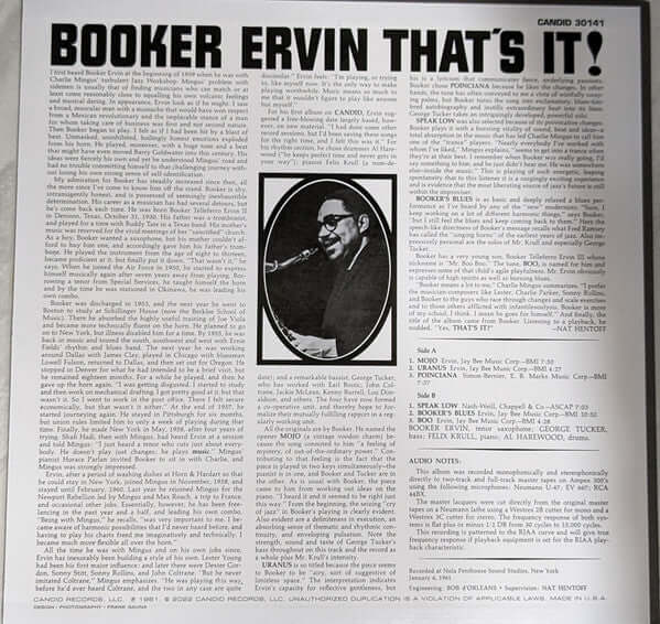 Booker Ervin : That's It! (LP, Album, RE, RM, 180)