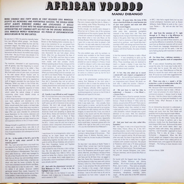 Manu Dibango : African Voodoo (LP, Album, RE, 140)