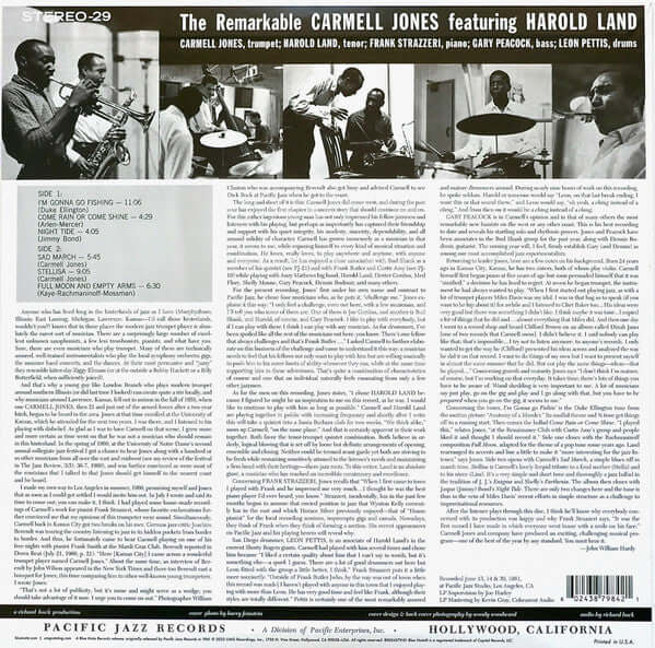 Carmell Jones Featuring Harold Land : The Remarkable Carmell Jones (LP, Album, RE, 180)