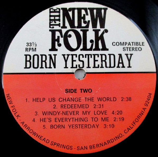 The New Folk : Born Yesterday (LP, Album)