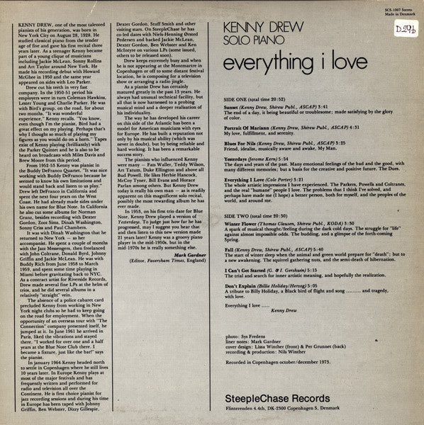 Kenny Drew : Everything I Love (LP, Album)