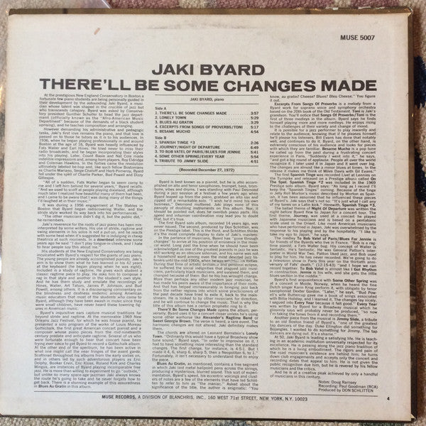 Jaki Byard : There'll Be Some Changes Made (LP)