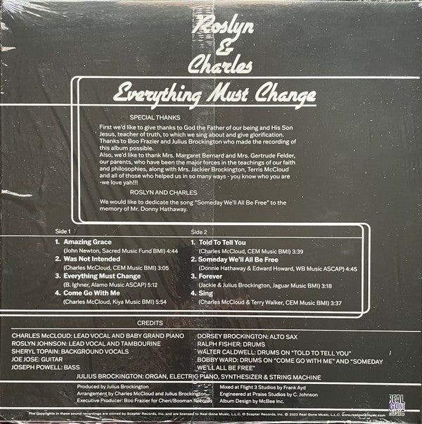 Roslyn & Charles : Everything Must Change (LP, Album, RE)