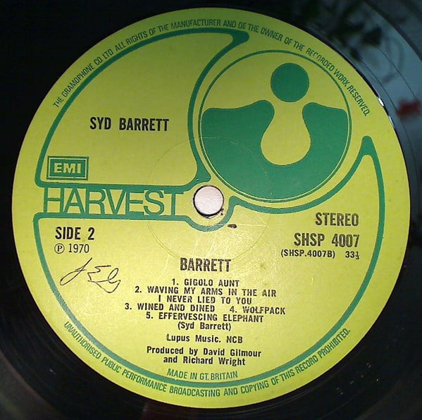 Syd Barrett : Barrett (LP, Album)