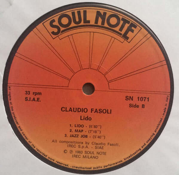 Claudio Fasoli : Lido (LP, Album)