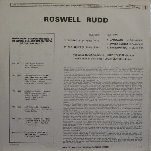 Roswell Rudd : Roswell Rudd (LP, Album)
