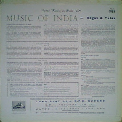 Ravi Shankar With Alla Rakha : Music Of India - Ragas And Talas (LP, Album, Mono, RP)