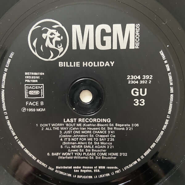 Billie Holiday With Ray Ellis And His Orchestra : Last Recording (LP, RE)