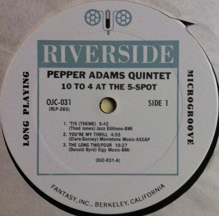 Pepper Adams Quintet : 10 To 4 At The 5-Spot (LP, Album, RE)