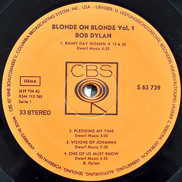Bob Dylan : Blonde On Blonde Vol. 1 (LP, RP)
