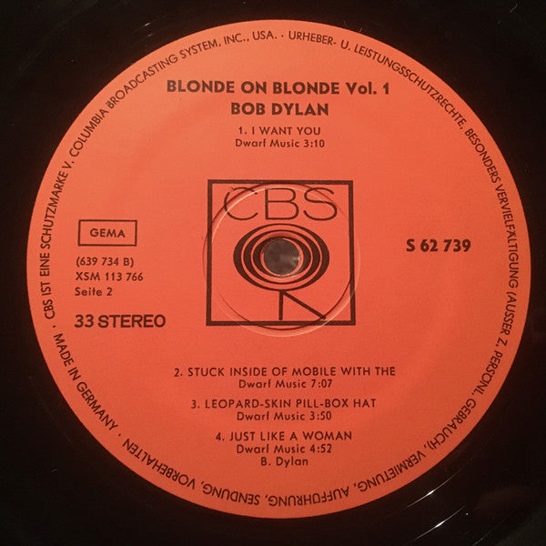 Bob Dylan : Blonde On Blonde Vol. 1 (LP, RP)