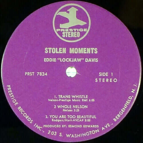 Eddie "Lockjaw" Davis Big Band : Stolen Moments (LP, Album, RE)
