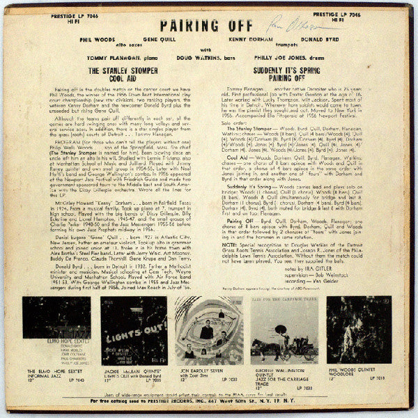 Phil Woods Septet : Pairing Off (LP, Album, Mono)