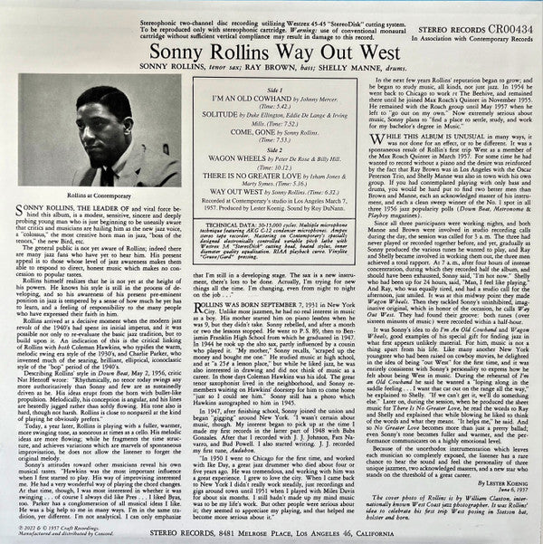 Sonny Rollins : Go West!: The Contemporary Records Albums (LP, Album, RE, RM, 180 + LP, Album, RE, RM, 180 + )