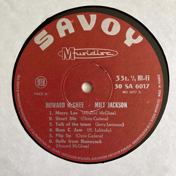 Howard McGhee - Milt Jackson : Howard McGhee Et Milt Jackson (LP, Album, Mono, RE)