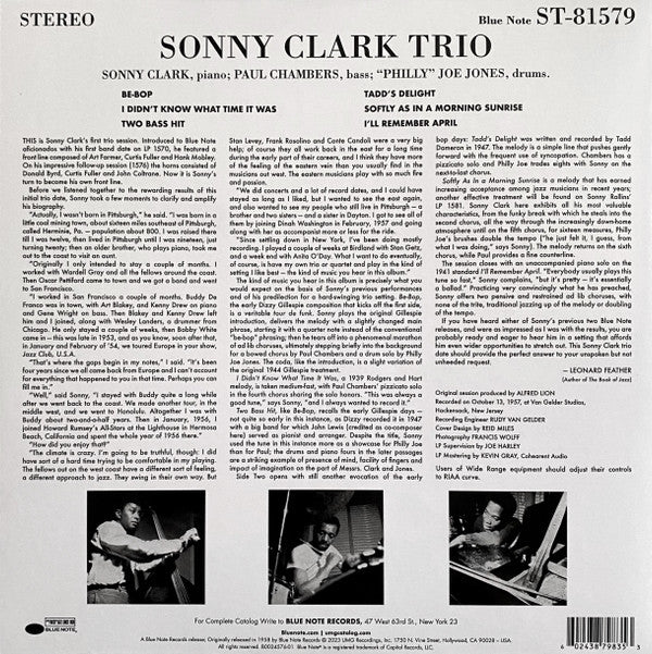Sonny Clark Trio : Sonny Clark Trio (LP, Album, RE, 180)