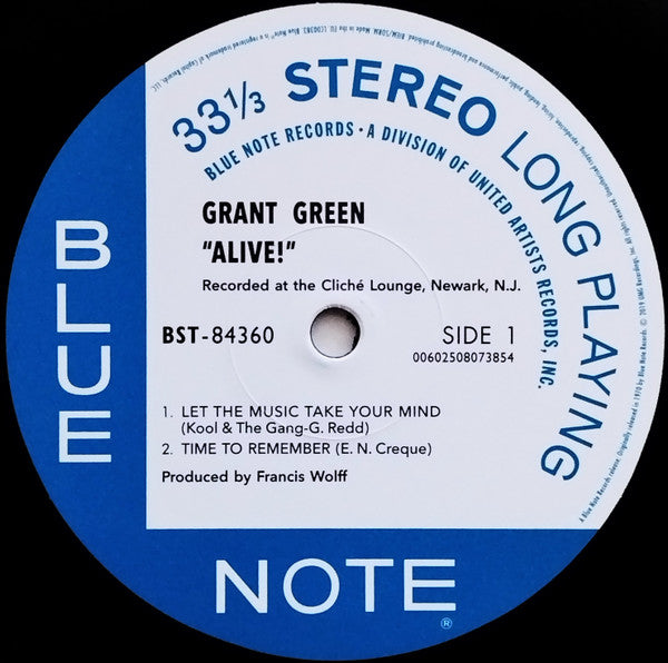 Grant Green : Alive! (LP, Album, RE, 180)